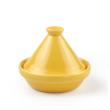 Yellow Enamel  Cast Iron Mini Moroccan Tagine pot